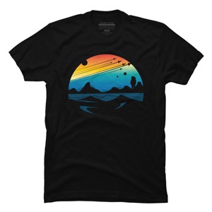 Men's Design By Humans Scenic colorful space view shuttle pilot science fiction art By happycolours T-Shirt - 1 of 4