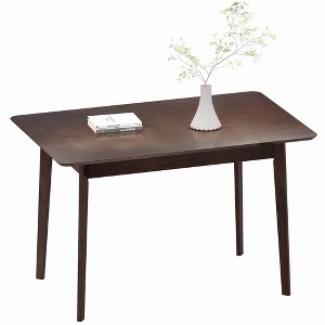HOMCOM Mid-Century Modern Dining Table for 4, 47.2" Rectangle Kitchen Table with Wood Veneer Top and Rubber Wood Frame for Dining Room - 1 of 4