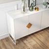 MAYEERTY Solid Wood Sideboard, 4 Doors Double Storage with Special Square Handle - 3 of 4
