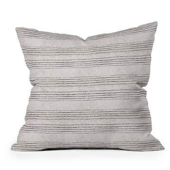 Holli Zollinger Linen Stripe Rustic Outdoor Throw Pillow Black/White - Deny Designs
