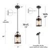 LNC Laius 1-Lights 6" Farmhouse Cylinder Pendant  Lights, Antique  Brown and Black with Clear Glass Shade - 3 of 4