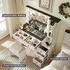 OKD Vanity Tables with Charging Station & 2 Visible Drawers, 43" W Modern Vanity Makeup Desk with Lights Mirror and Drawers - 2 of 4