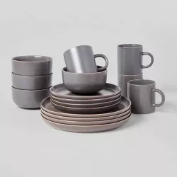 16pc Stoneware Tilley Dinnerware Set Gray - Threshold™