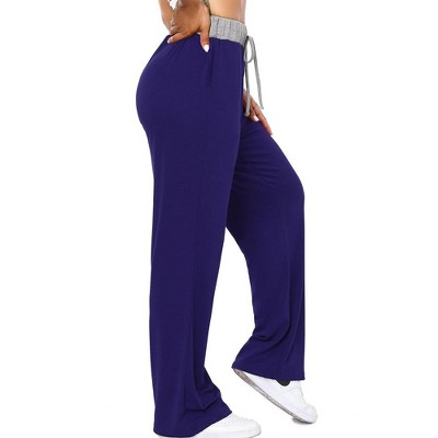 Womens Wide Leg Pants Drawstring Workout Sweat Pants for Women Comfy High Waist Pajama Legging with Pockets