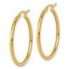 Black Bow Jewelry 2mm Round Hoop Earrings in 10k Yellow Gold, 30mm (1 3/16 Inch) - 2 of 4