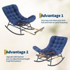 Oversized Rocking Chair with Footrest, Upholstered Lounge Chair with Metal Frame, Patio Reclining Chair for Patio Backyard Bedroom Garden - 4 of 4