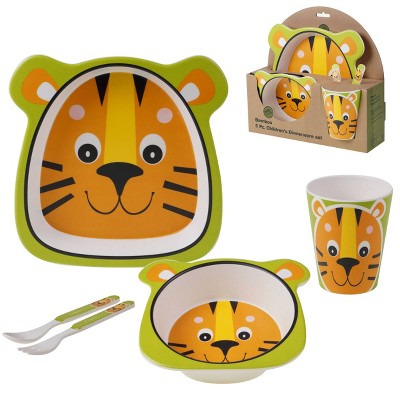 Image of 5pc Bamboo Tiger Children's Dinnerware Set - Certified International