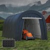 Heynemo Domed Carport with 4 Cloth Bags, Portable Garage with 2 Roll-up Doors, Heavy Duty Car Canopy Party Tent, Storage Shelter Shed - 3 of 4