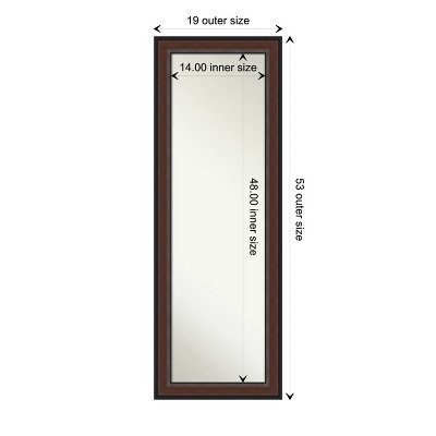 Harvard Walnut Full Length Rectangular Wood Mirror