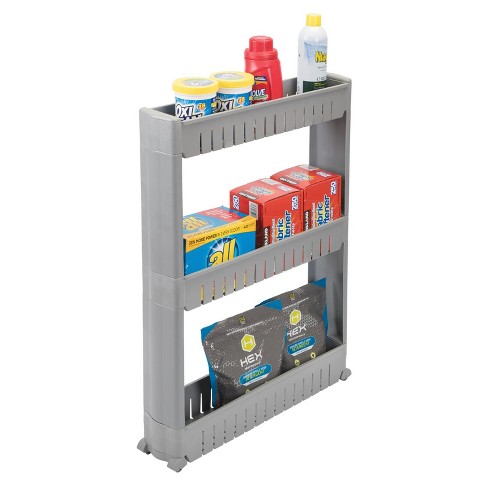 Mdesign Metal Rolling Storage Cart For Mini Fridge With 2 Fabric Drawers :  Target