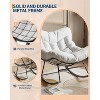 Acekool Outdoor Papasan Rocking Chair, Oversized Egg Rocker with Metal Frame, Rattan Patio Chair - 3 of 4