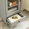 Modern Bathroom Storage Cabinet & Floor Standing cabinet with Glass Door with Double Adjustable Shelves and Drawer, Extra Storage Space on Top - 4 of 4