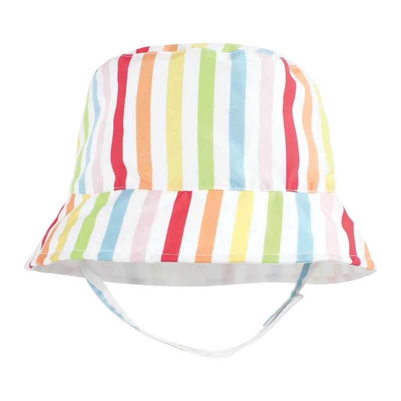 Hudson Baby Infant Girl Sun Protection Hat, Flamingo Rainbow Stripe, 4 of 8