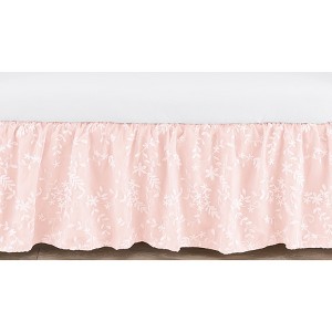 Sweet Jojo Designs Girl Baby Crib Bed Skirt Lace Collection Solid Blush Pink - 1 of 3