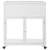 Gulches Patio 35.4x17.7x37.4 Mini Wood Cold Frame, Compact 2 Doors Garden Greenhouse with Wheels,White - 2 of 4