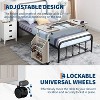 Overbed Table with Wheels - 47.24" Laptop Desk Cart, Adjustable Height (24"-35") & Length (32"-47"), 5-Setting Tilt Board, Cross-Bed Eating Desk - 4 of 4