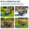 Garden Dump Cart with Removable Sidewalls, 900 LBS Steel Dump Wagon with 180° Swivel Handle & 10-inch Tires Black - 3 of 4