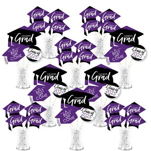 Big Dot of Happiness 2025 Purple Graduation Party Centerpiece Sticks - Showstopper Table Toppers - 35 Pieces - 1 of 4
