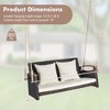 Costway Patio Rattan Porch Swing 2-Person Hanging Chair Cushioned Loveseat for Backyard - 4 of 4