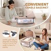 JOYMOR Twin Bassinet for Baby, Beige Bedside Bassinet, Convertible to Bedside Sleeper and Playpen, with Wheel, Brake, Foldable Side Sleeper,Beige - 4 of 4
