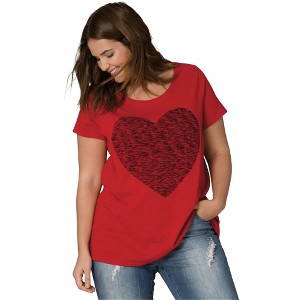 ellos Women's Plus Size Love Graphic Tee - 1 of 4