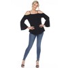 Women's Cold Shoulder Ruffle Sleeve Top - White Mark - 4 of 4