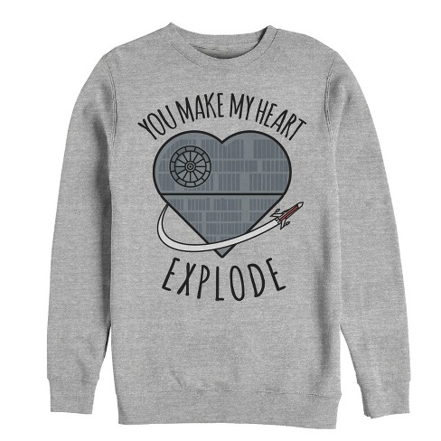 Men's Star Wars Valentine Death Star Heart Sweatshirt : Target
