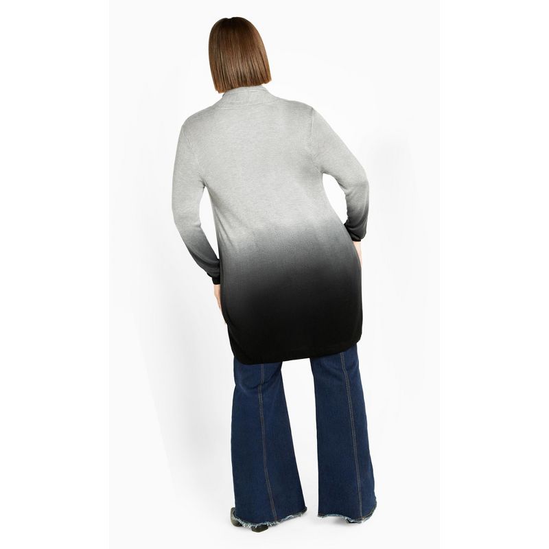 Women's Plus Size Mina Dip Dye Cardigan - grey | AVENUE, 5 of 8