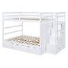 Polibi Full Over Full Bunk Bed with Pull-Out Twin Trundle, Storage Staircase & Safety Guardrails - 3 of 4