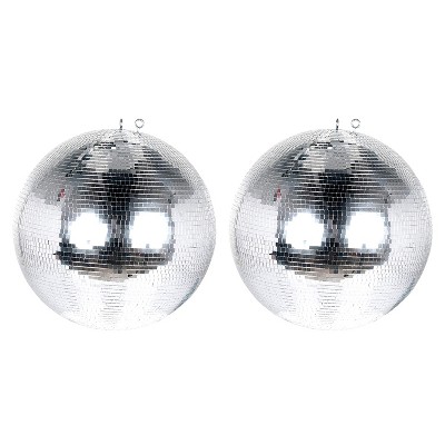 Eliminator Lighting EM20 20-Inch Disco Mirror Ball with Hanging and Motor Ring for Dance Floors and Parties (2 Pack)