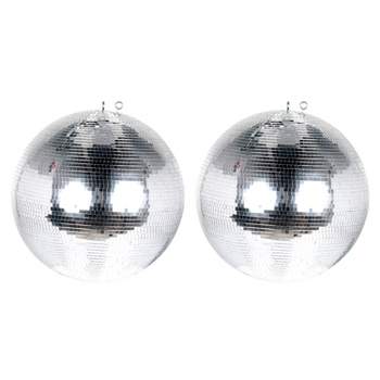 Eliminator Lighting EM20 20-Inch Disco Mirror Ball with Hanging and Motor Ring for Dance Floors and Parties (2 Pack)