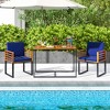 Tangkula 3 Piece Outdoor Dining Set 2 Acacia Wood Armchairs w/ 43.5 Inch Dining Table - 3 of 4