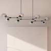 Possini Euro Design Cosgrove Black Linear Pendant Chandelier 73" Wide Modern Sputnik Glass Shades 8-Light for Dining Room Island - 2 of 4