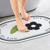 Unique Bargains Home Decor Floral Non-Slip Absorbent Washable Bath Mat 1 Pc - 2 of 4
