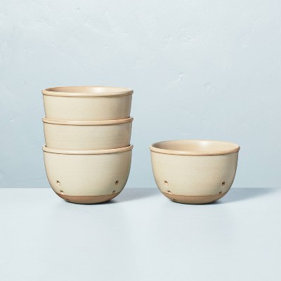 4pk 14.5oz Mini Stoneware Berry Bowl Set Taupe/Clay - Hearth & Hand™ with Magnolia