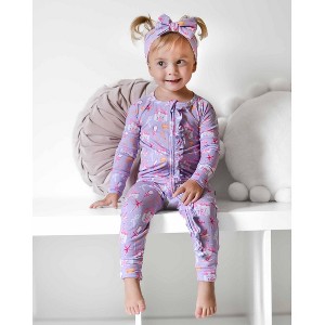 Lev Baby Girls' Bamboo Convertible Zipper Romper – Princess Print One-Piece Baby Girl Clothes (6–12M to 18–24M) - 1 of 4