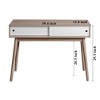 LIVAREEmlen Console Table with 2 White Sliding Doors and Storage Space and Wood Legs,Sofa Table Behind Couch for Hallway, Living Room, Natural Color - 3 of 4