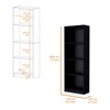 FONTOI Bookcase with 4-Shelf, Bookcase with Four Storage Shelves for Small Space Home Office Library, Black, 24.7"*71.1"*11.7" - 3 of 4