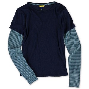 Aeropostale Womens Layered LS Graphic T-Shirt, Blue, X-Small - 1 of 1
