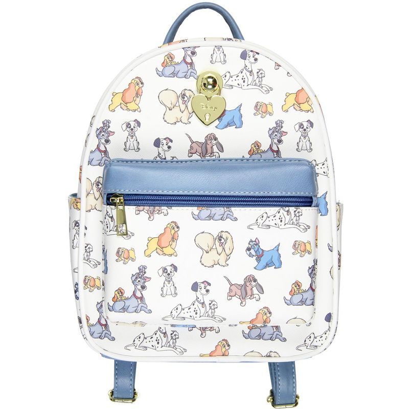 Disney Dogs Saffiano Faux Leather Tote Bag Mini Backpack White, 5 of 8