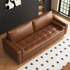 Luck Live Modern Sofa,leather couch 80.31"furniture living room High-End Vintage Sofa, Sturdy Frame, Comfortable Seating Brown - 3 of 4