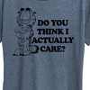 Women's - Garfield - Do You Think I Actually Care Short Sleeve Graphic T-Shirt - image 2 of 4