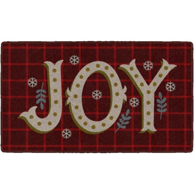 Brumlow Mills Christmas Joy Holiday Rug, 20" x 34", Burgundy
