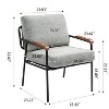 Ridstar Upholstered Modern Soft Lounge Chair & Accent Chair, Backrest With Wood Armrests-Light Gray - 2 of 4