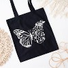 City Creek Prints Butterfly And Flowers Canvas Tote Bag - 15x16 - Black - 2 of 2