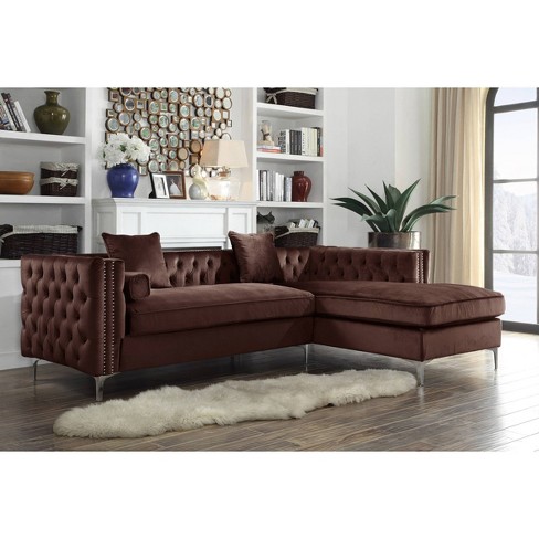 monet right facing sectional sofa brown chic home design