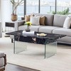 Sapphtopaz Modern Coffee Table with Flip-Top Storage Rustic Center Table with Sturdy Tempered Glass Legs Coffee Bar for Living Room, Bedroom - 2 of 4