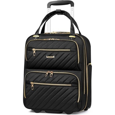 LUGGEX Underseat Carry On Luggage with Wheels , Soft Side Suitcase, 16 Inch
