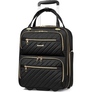 LUGGEX Underseat Carry On Luggage with Wheels , Soft Sided , Black 16 Inch - 1 of 4