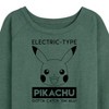 Women's - Pokémon - Pikachu Electric Type Lightweight French Terry Wide Neck Long Sleeve Shirt - 2 of 4